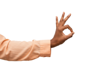 Isolated hand gesture ok sign of agreement perfection approval african american ethnicity