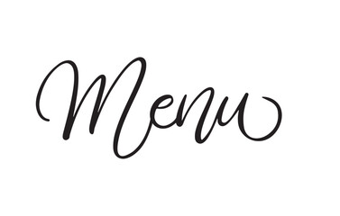 Menu Creative Custom Hand Drawn Lettering Vector