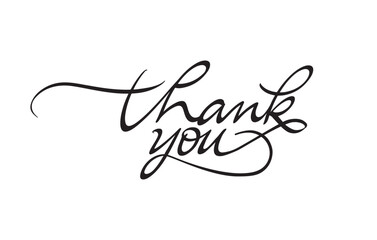 Thank You Business Script Typography Vector