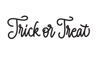 Trick Or Treat Childish Doodle Lettering Vector