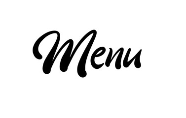 Menu Cute Childish Doodle Lettering Vector