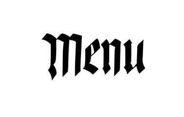 Menu Gothic Blackletter Formal Typography Vector