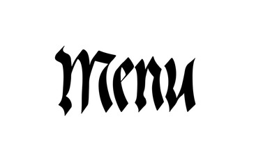 Menu Blackletter Lettering Script Typography Vector