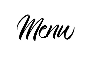 Menu Stylish Lettering Typography Vector