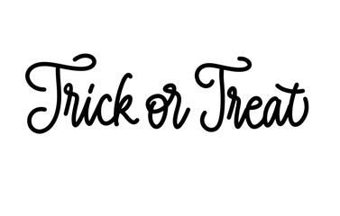 Trick Or Treat Childish Doodle Lettering Vector