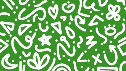 White doodle pattern with abstract shapes. Playful white abstract doodle. Hand drawn abstract lines