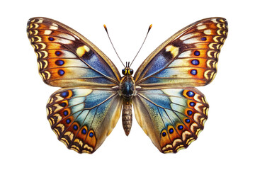 Obraz premium Detailed close up of a vibrant butterfly with intricate wing patterns isolated on transparent background