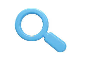 Isolated Light Blue Magnifying Glass Object Illustration for Search, Examination and Discovery