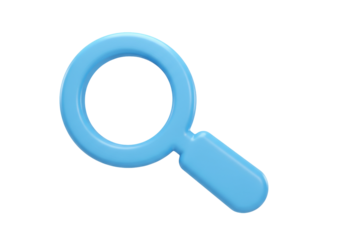 Isolated Light Blue Magnifying Glass Object Illustration for Search, Examination and Discovery