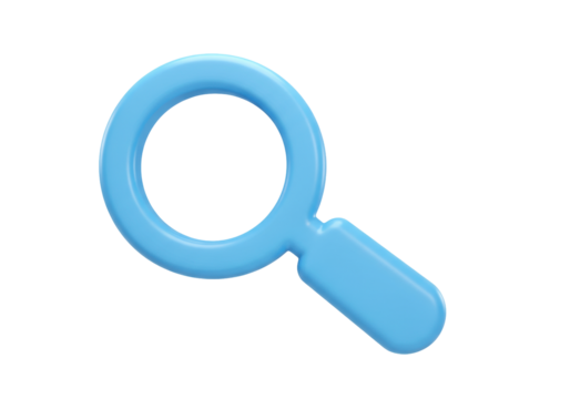 Isolated Light Blue Magnifying Glass Object Illustration for Search, Examination and Discovery