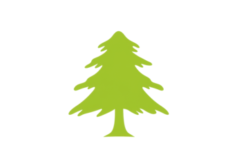 Isolated, fir tree symbol emblem, evergreen pine tree clip art illustration, forest icon