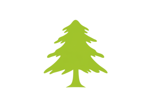 Isolated, fir tree symbol emblem, evergreen pine tree clip art illustration, forest icon