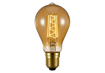 Isolated Edison style decorative light bulb with incandescent filament, warm appearance