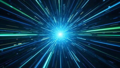 Obraz premium Abstract hyperspace jump through space and time, wormhole, warp drive, science fiction background concept