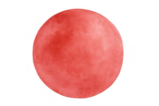 Red watercolor circle graphic element with abstract texture on transparent background for design - Powered by Adobe