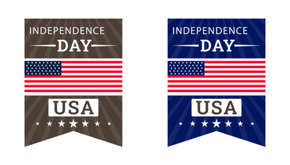 Independence Day USA Banner with American Flag