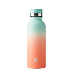 Naklejka premium Gradient stainless steel water bottle in mint and coral colors 