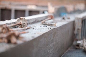 Concrete foundation close-up