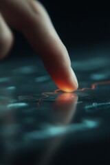 Obraz premium Hands interacting with tablet displaying layered analytics dashboards and KPIs, swiping touchpad, triggering holographic graphs