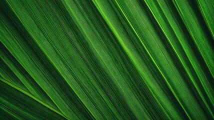 Radiant green palm leaf with vivid veins. AI generated