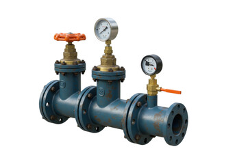 Isolated pipe system with gauges and valves for controlling industrial processes equipment