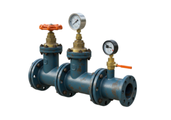 Isolated pipe system with gauges and valves for controlling industrial processes equipment