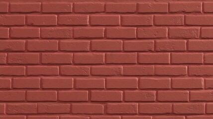 Fototapeta premium Red brick wall texture in sunlit environment. AI generated