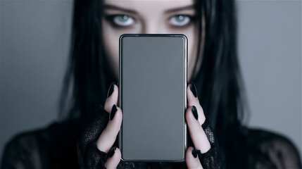 スマートフォンを持つ女性のポートレート