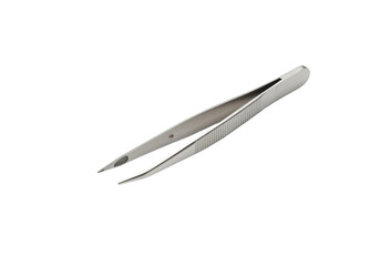 Isolated Stainless Steel Tweezers Object for Precision Work, Tool for Grooming and Fine Detail