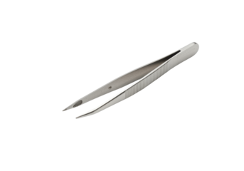 Isolated Stainless Steel Tweezers Object for Precision Work, Tool for Grooming and Fine Detail