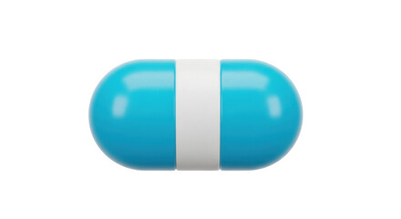 Isolated medicine pill, capsule remedy in blue color used for treatment, healthcare, pharmacy