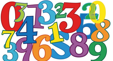 Colorful Assortment of Numbers for Learning and Education.
