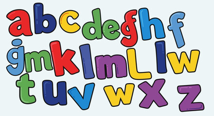 Colorful English Alphabet Letters for Early Childhood Education.
