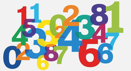 Colorful Assortment of Various Numbers Scattered Randomly.