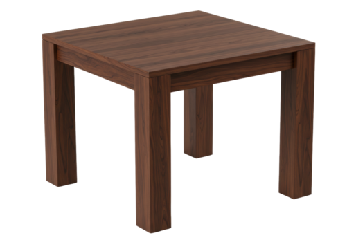 Isolated brown wood side table, furniture for home decor, apartment furnishing, room design