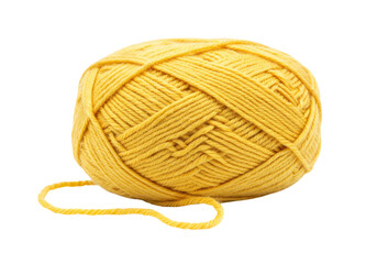 Isolated ball of golden yellow yarn for craft project, knitting or crocheting, vibrant color