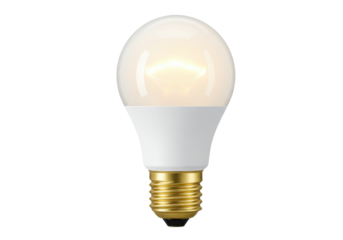 Isolated light bulb illuminates efficiently with energy-saving technology, glowing brightly