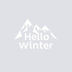 Simple winter-themed logo featuring stylized mountain range and text.