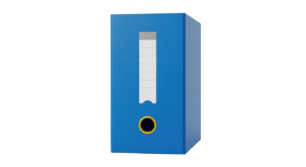 Isolated light blue office file box for document storage, office supplies, and stationery