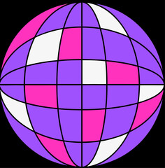 pink globe on black background