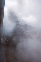 Steam locomotive of the Furka mountain railway in Switzerland.