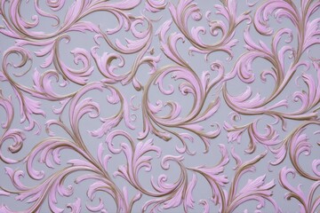 Fototapeta premium Pink Floral Pattern Luxury Ornament Elegant Design Vintage Background on transparent background