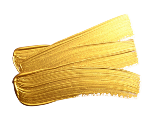 Gleaming gold paint brushstrokes on a black background
