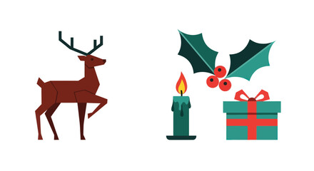 Christmas reindeer and holiday decorations festive season celebration.