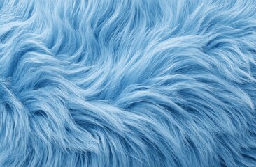 Obraz premium Close-up of soft, flowing blue faux fur fabric with detailed texture and fibers