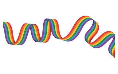 Celebrate Pride with vibrant rainbow ribbon art, perfect for adding a touch of joy and inclusivity to your designs, ideal for LGBTQ+ events and promotions