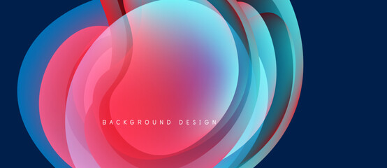 Abstract flowing shapes, vibrant colors blend. Modern design, gradient effect creates dynamic visual impact. Background suggests technology, innovation.