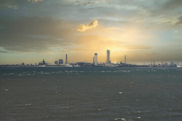 Factories of Keiyo Industrial Area Facing Tokyo Bay
