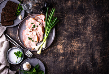 Sliced boiled smoked pork or ham © Yulia Furman