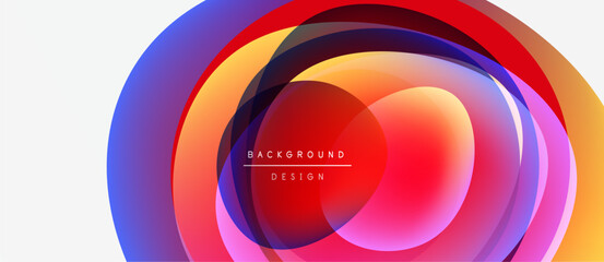 Fototapeta premium Abstract colorful layers create dynamic visual effect. Text reads background design within central overlapping shapes. Modern, vibrant composition.